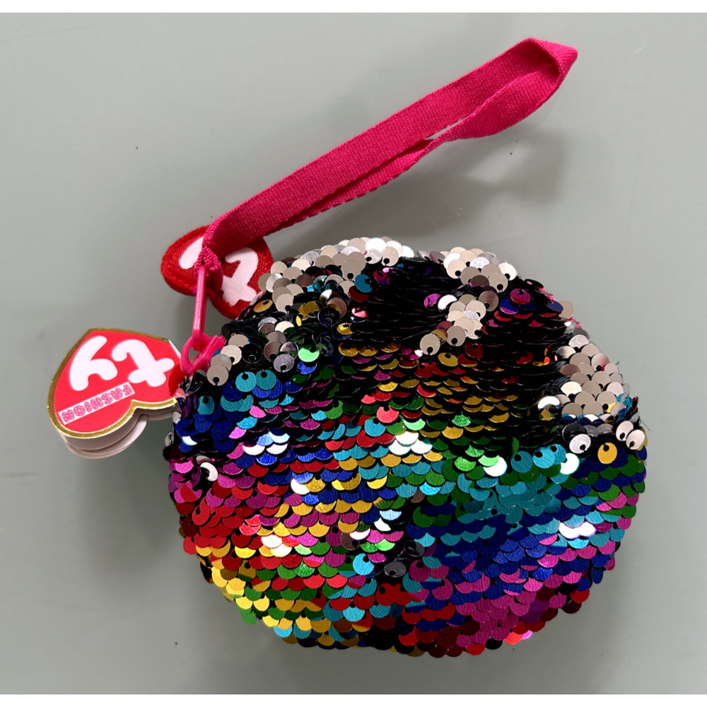TY Beanie Babies Boos Flippables Sequin Wristlet 4.5" - Owen the Owl - Picture 2 of 4